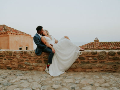 bride and groom wedding portrait, monemvasia photography